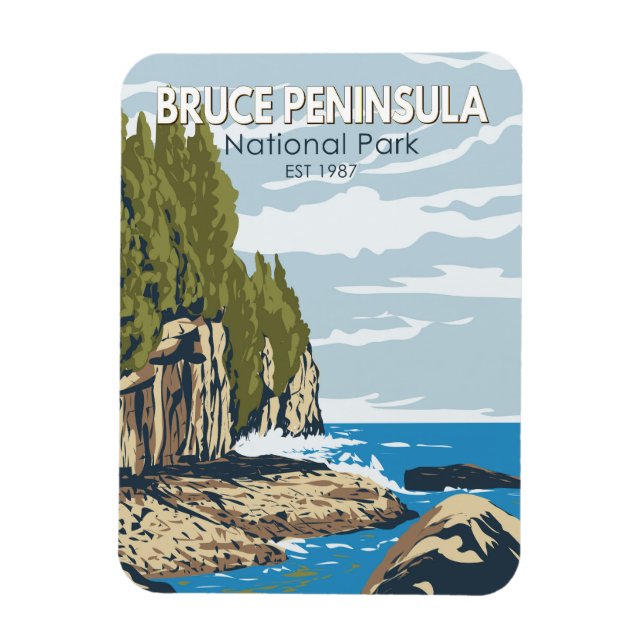 Bruce Peninsula National Park Canada Travel Art Magnet (Vertical)