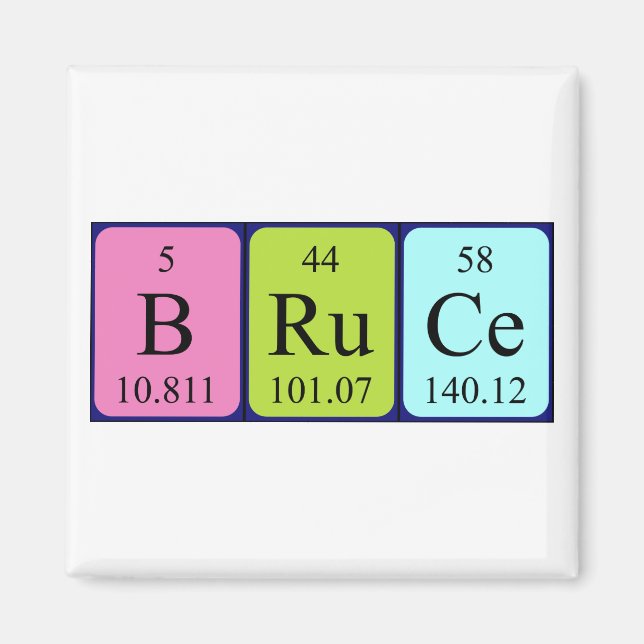 Bruce periodic table name magnet (Front)
