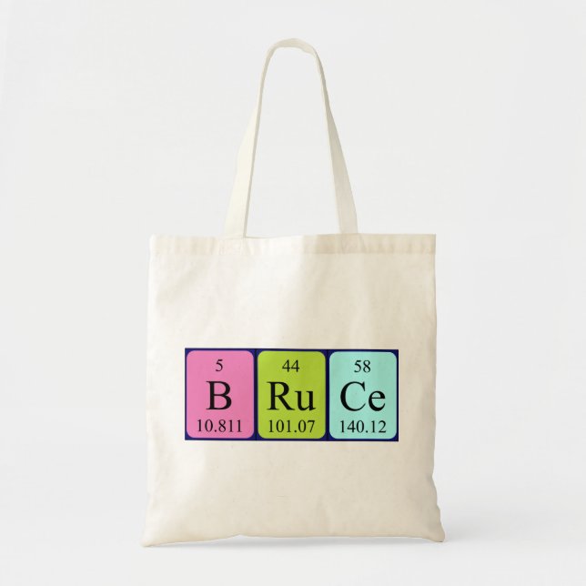 Bruce periodic table name tote bag (Front)