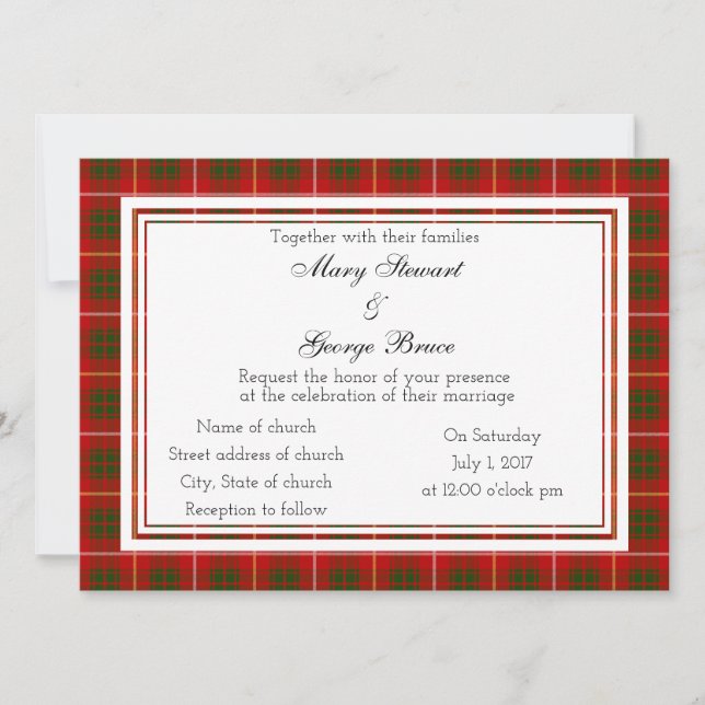 Bruce Scottish Wedding Invitation (Front)