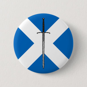 Bruce Sword on Saltire 6 Cm Round Badge
