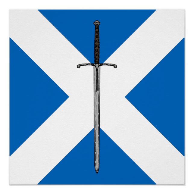 Bruce Sword on Saltire Poster (Front)