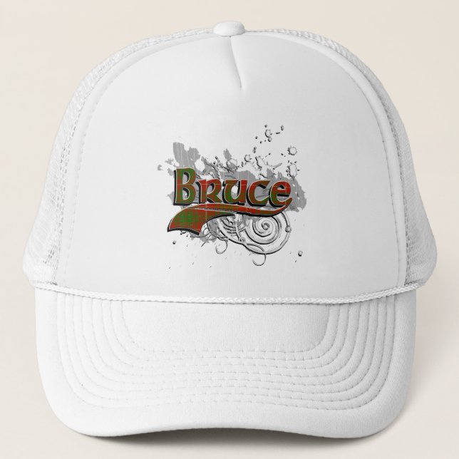 Bruce Tartan Grunge Trucker Hat (Front)