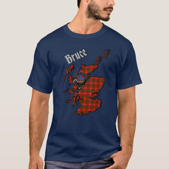 Bruce Tartan Map & Badge T-Shirt (Front)