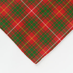 Bruce tartan red green plaid fleece blanket