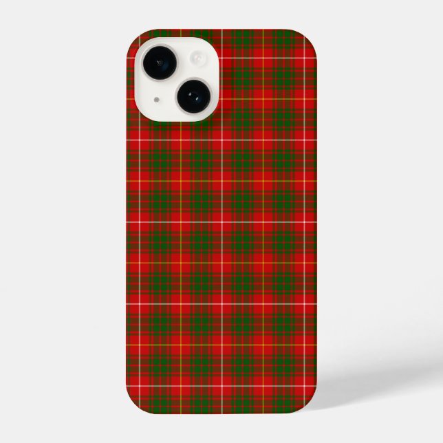 Bruce tartan red green plaid iPhone case (Back)
