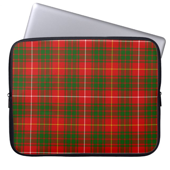 Bruce tartan red green plaid laptop sleeve (Front)