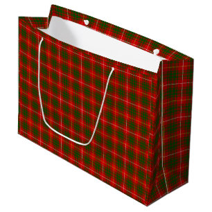 Bruce tartan red green plaid large gift bag