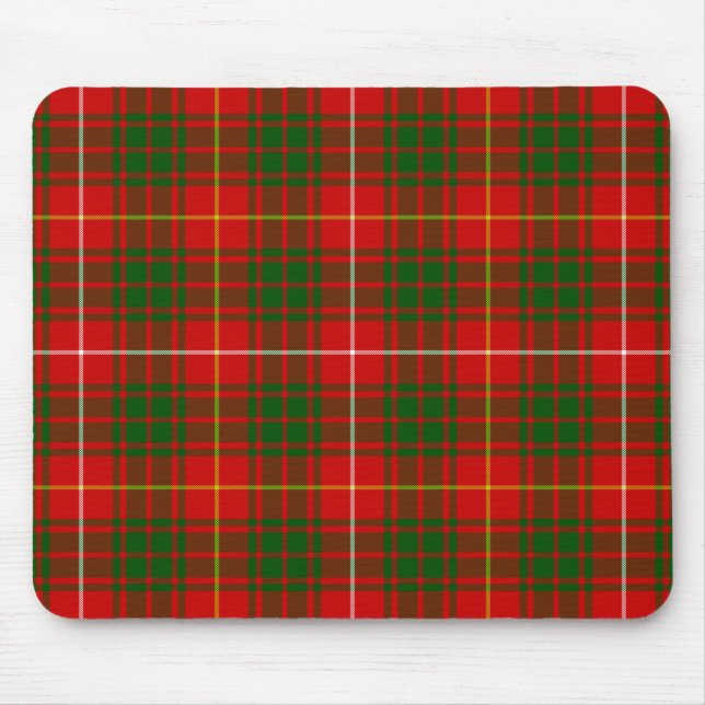 Bruce tartan red green plaid mouse mat (Front)
