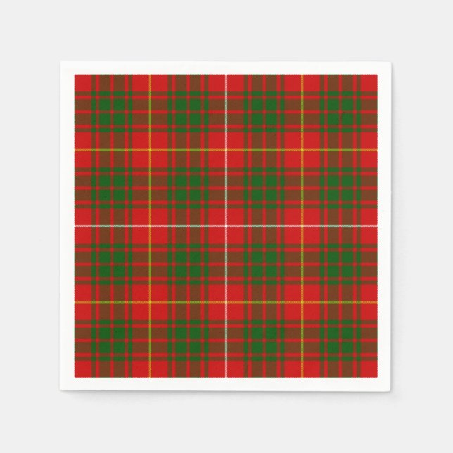Bruce tartan red green plaid napkin (Front)