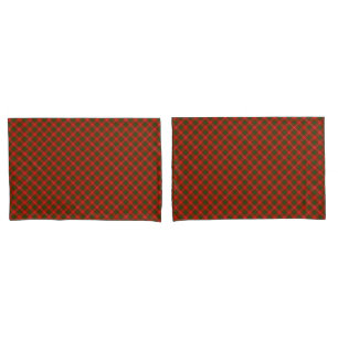 Bruce tartan red green plaid pillowcase