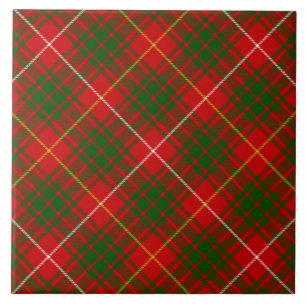 Bruce tartan red green plaid tile