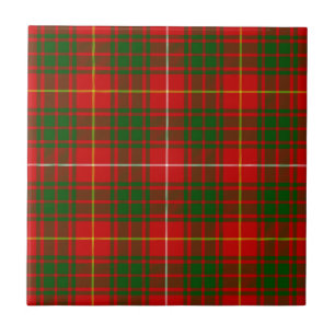 Bruce tartan red green plaid tile