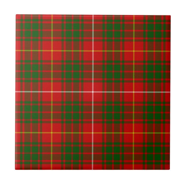 Bruce tartan red green plaid tile (Front)
