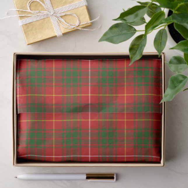 Bruce tartan red green plaid tissue paper (Gift)