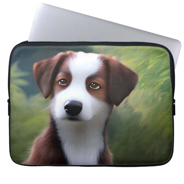 Bruce The Border Collie Puppy,  Laptop Sleeve (Front)