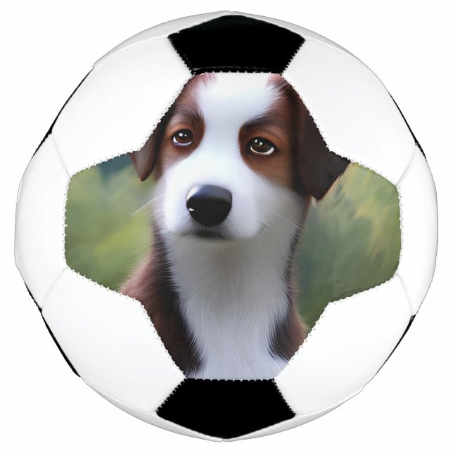 Bruce The Border Collie Puppy, Soccerball Football (Front)