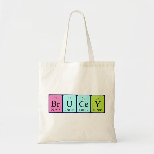 Brucey periodic table name tote bag (Front)