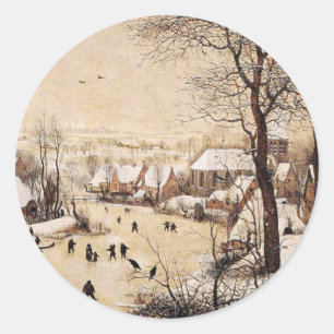 Bruegel the Elder - Winter Landscape Classic Round Sticker