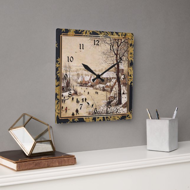 Bruegel the Elder - Winter Landscape Square Wall Clock (Office)