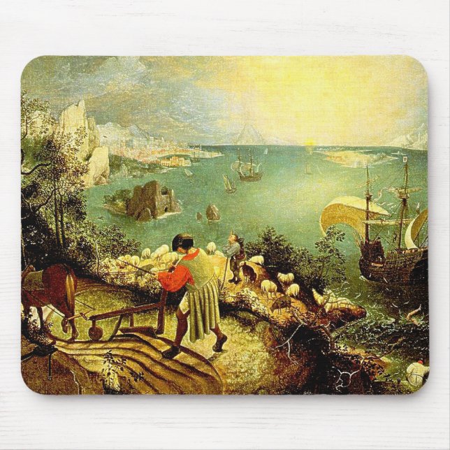Bruegel's Landscape with the Fall of Icarus - 1558 Mouse Mat (Front)