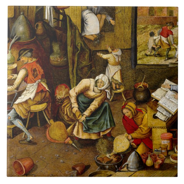 Brueghel the Younger - The Alchemist, fine art Tile (Front)