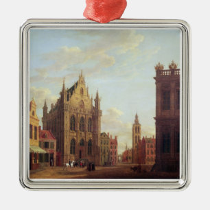 Bruges, 1824 (oil on panel) metal tree decoration