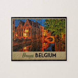 Bruges Belgium At Night Jigsaw Puzzle