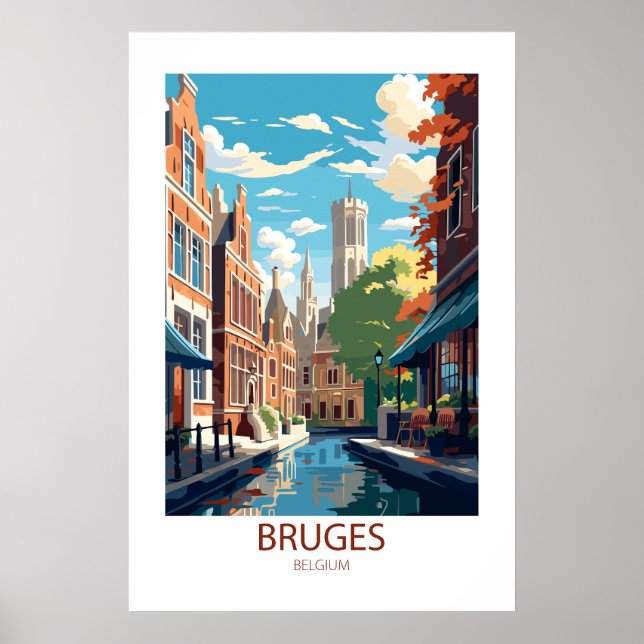 Bruges Belgium Famous Travel Places Poster (Front)