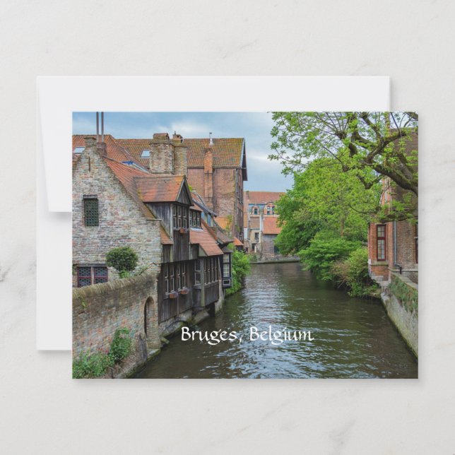 Bruges, Belgium (labeled) Holiday Card (Front)