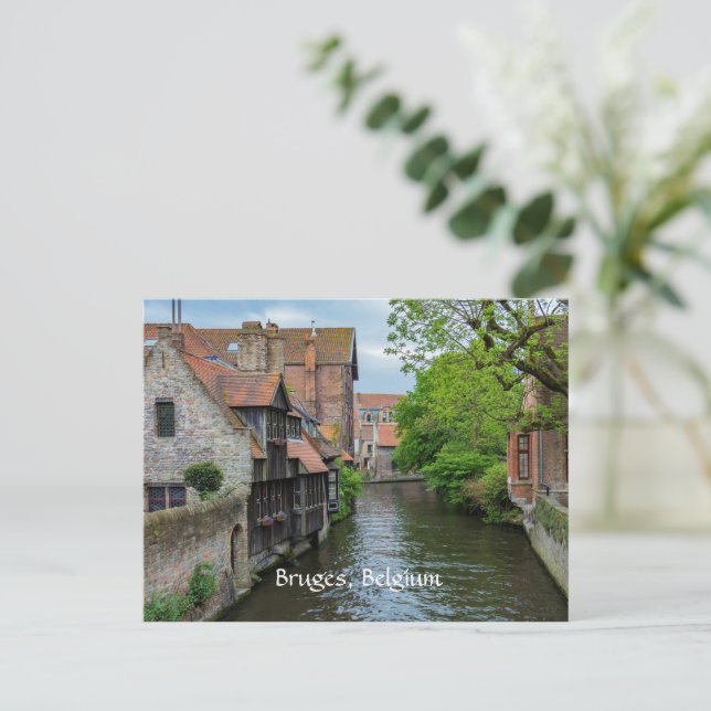 Bruges, Belgium (labeled) Holiday Postcard (Standing Front)