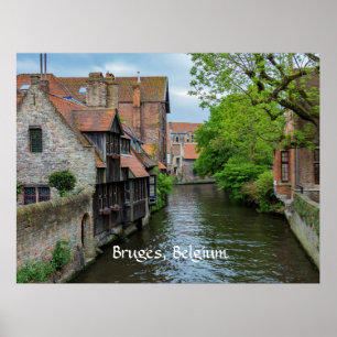 Bruges, Belgium (labelled) Poster