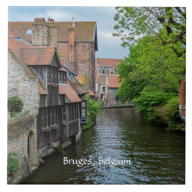Bruges, Belgium (labelled) Tile (Front)