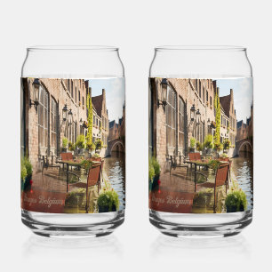 Bruges Belgium Sketch Mediaeval Can Glass