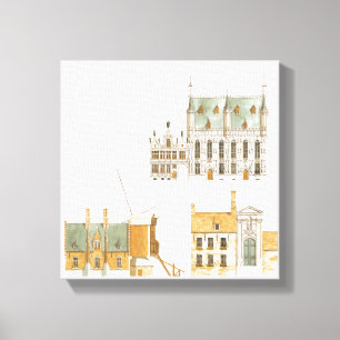 Bruges Belgium. Town hall and traditional Canvas Print