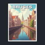 Bruges Belgium Travel Canal Postcard<br><div class="desc">Bruges, often referred to as the "Venice of the North, " is a fairytale city in Belgium renowned for its mediaeval charm, winding canals, and cobblestone streets. A UNESCO World Heritage Site, Bruges is a beautifully preserved gem that transports visitors back in time with its Gothic architecture, picturesque market squares,...</div>
