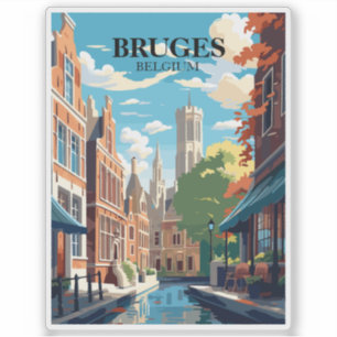 Bruges Belgium Travel Illustration