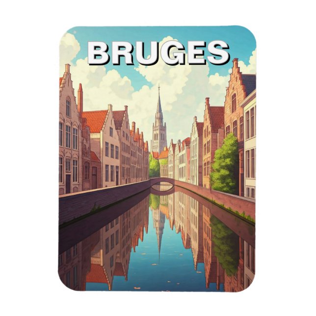 Bruges Belgium Travel Souvenir Magnet (Vertical)