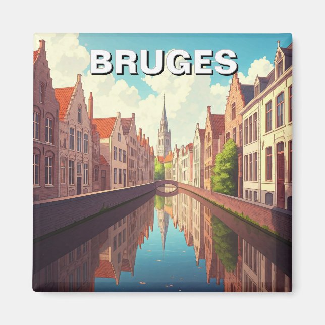 Bruges Belgium Travel Souvenir Magnet (Front)