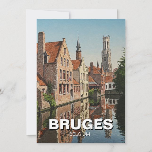 Bruges Belgium Travel Souvenir Vintage Holiday Card (Front)