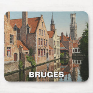 Bruges Belgium Travel Souvenir Vintage Mouse Mat