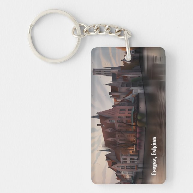 Bruges Belgium vintage travel keychain (Front)