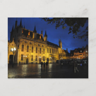 Bruges Cathedral at Night Postcard