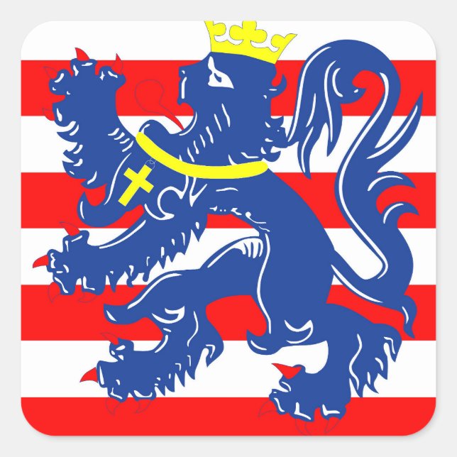 Bruges city Flag Belgium symbol Square Sticker (Front)