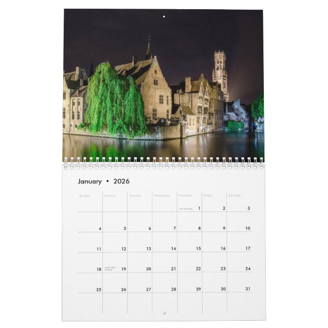 Bruges landscapes calendar (Jan 2026)