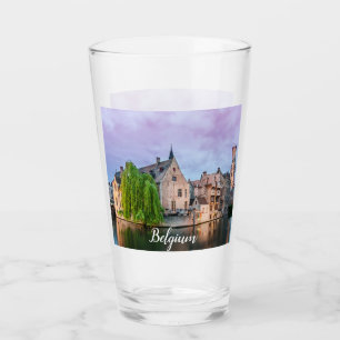 Bruges old town and Belfry tower Glass