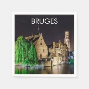 Bruges old town and Belfry tower Napkin
