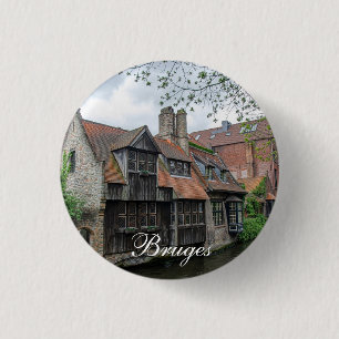 Bruges old town in Belgium 3 Cm Round Badge