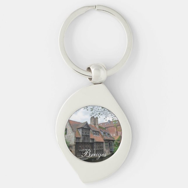 Bruges old town in Belgium Key Ring (Front)