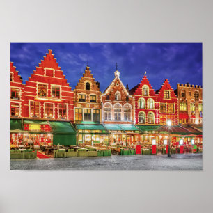 Bruges poster with Grote Markt